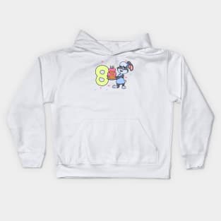 I am 8 with bunny - girl birthday 8 years old Kids Hoodie